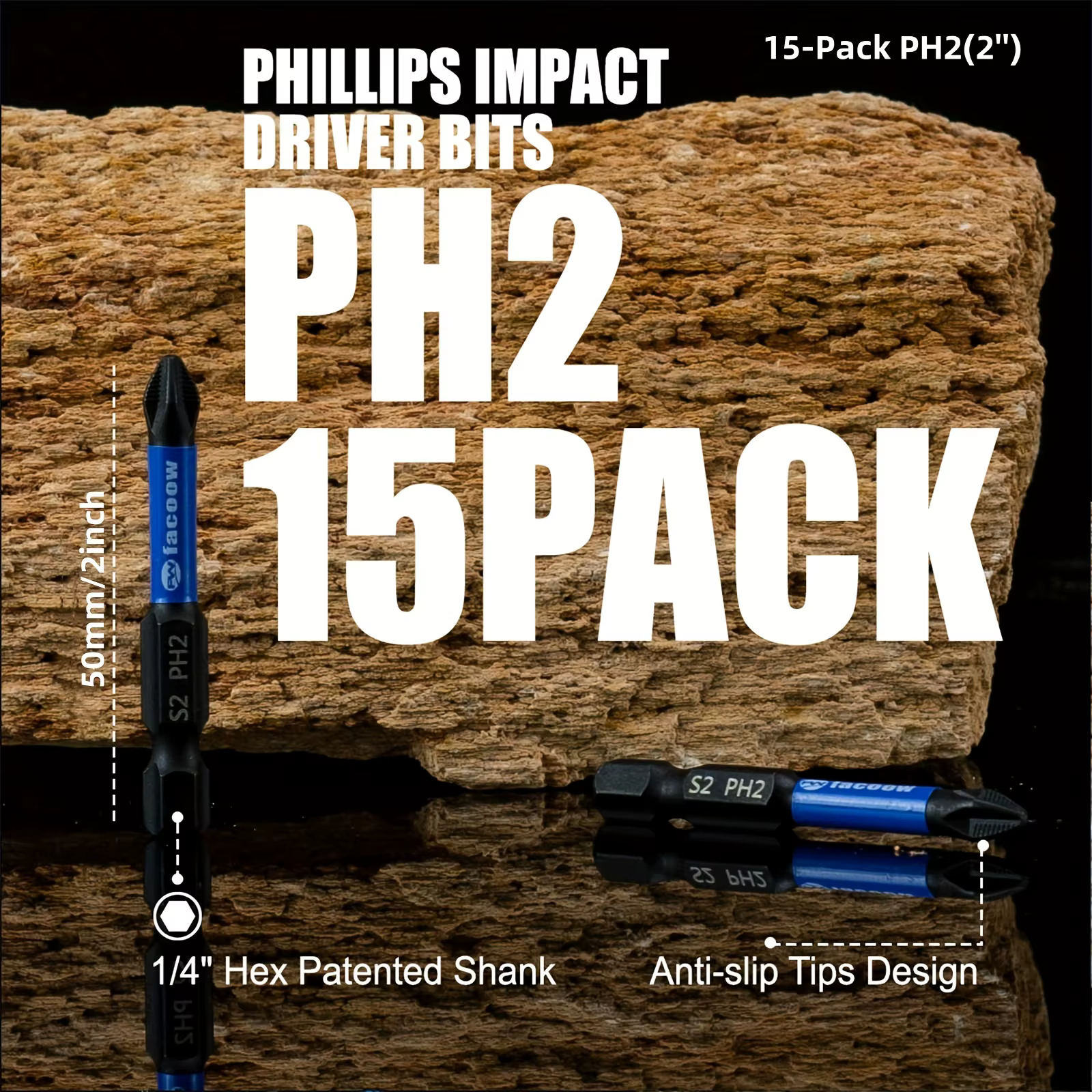 Lot de 23 embouts de visseuse à chocs Phillips