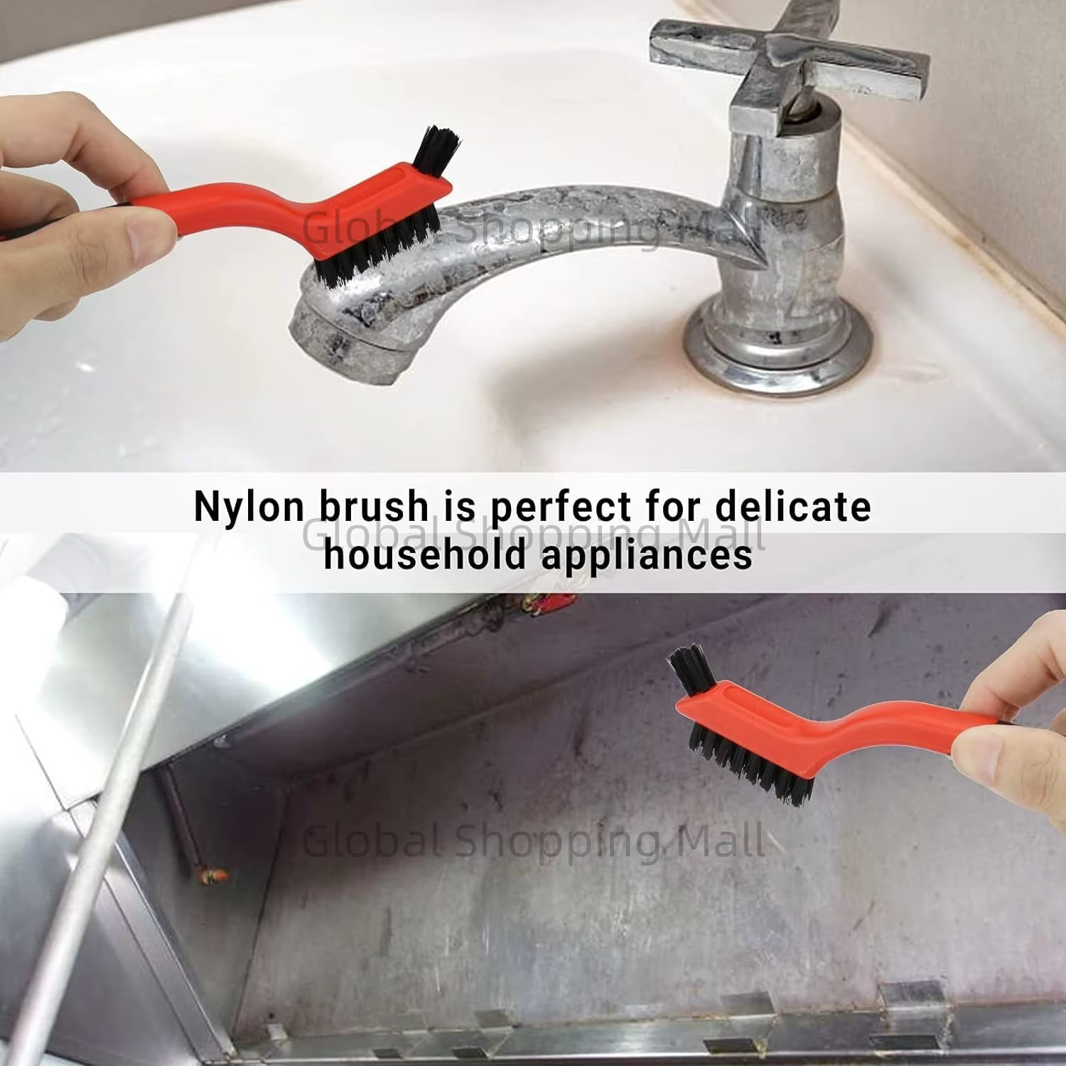 Brosse de nettoyage industrielle en laiton avec poignée incurvée