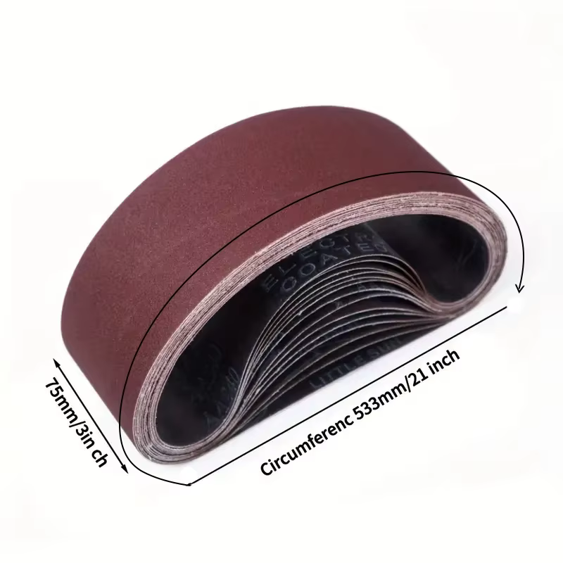 Bande abrasive en papier de 3x21 (75x533) pouces