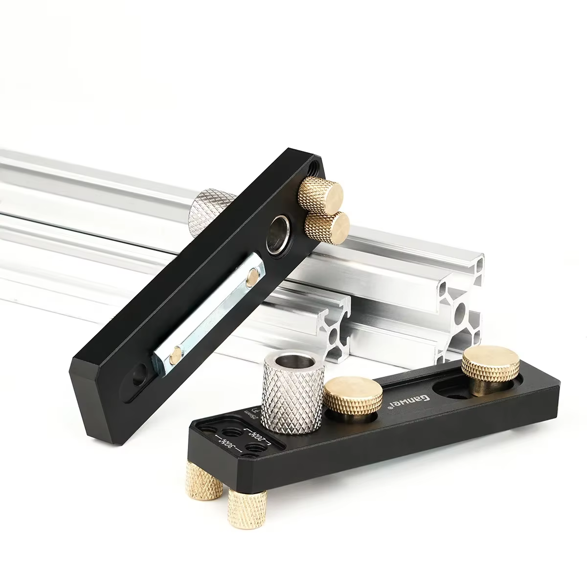 Guide de perçage sur rail à profil en aluminium pour perforateur vertical pour 20 # 30 # 40 # Profilés