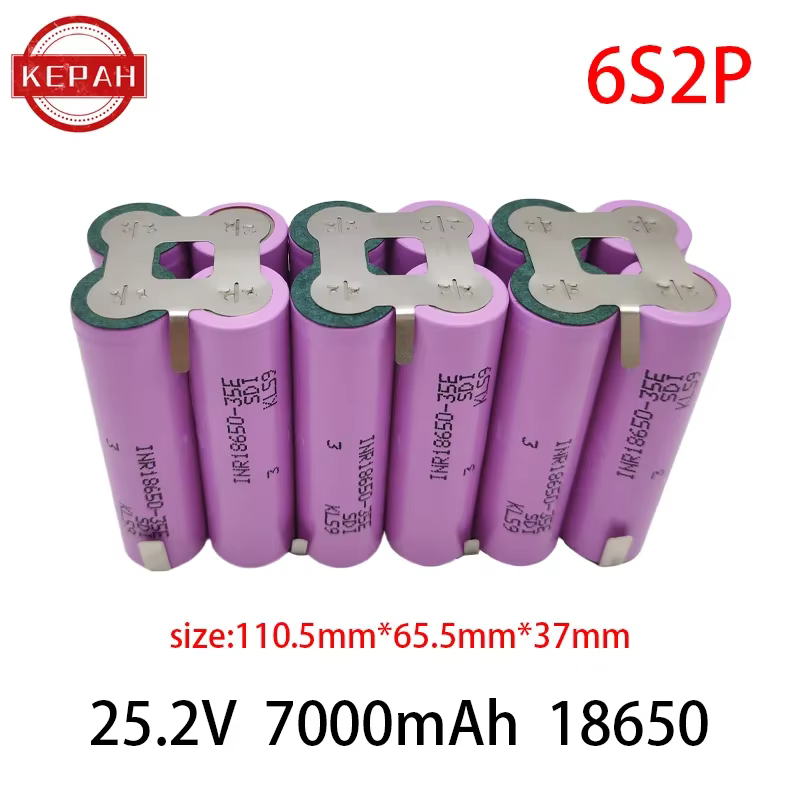 Batterie personnalisée 5S2P 5S3P 5S4P 6S2P 8.4V 3.7V 10.8V 16.8V 18V 25.2V 18650 35E