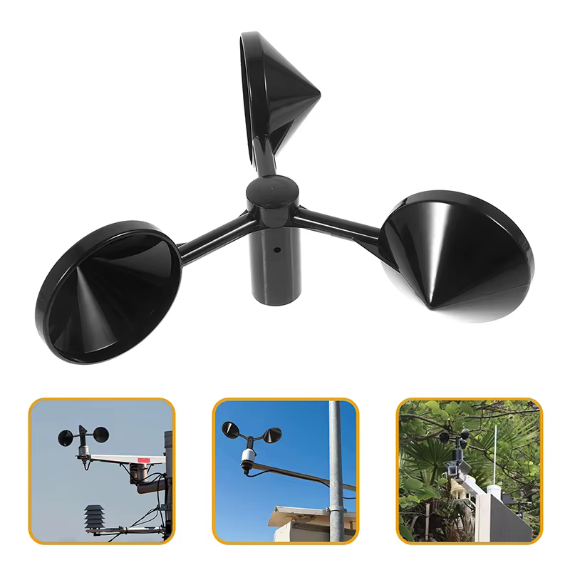 Anémomètre à 3 coupelles pour station météo - Capteur de surveillance de la vitesse du vent - Outil de mesure précise de la vitesse et de la direction du vent