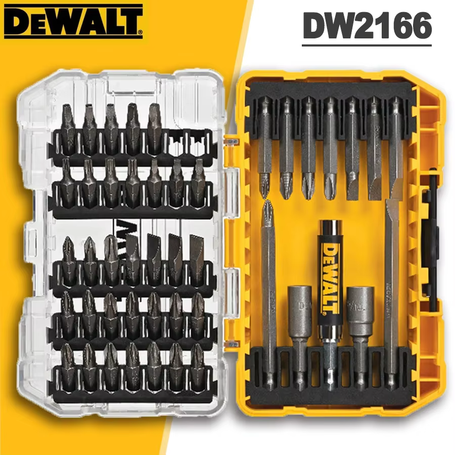 DW2166/ 45 pièces jeu d'embouts de tournevis tige hexagonale en acier Phillips fendu carré embouts à Double extrémité