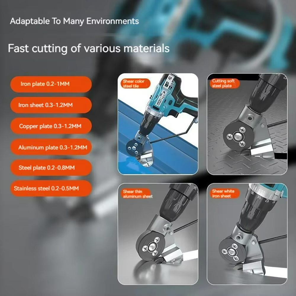 Adaptateur de découpe de tôle en acier titane pour perceuse électrique