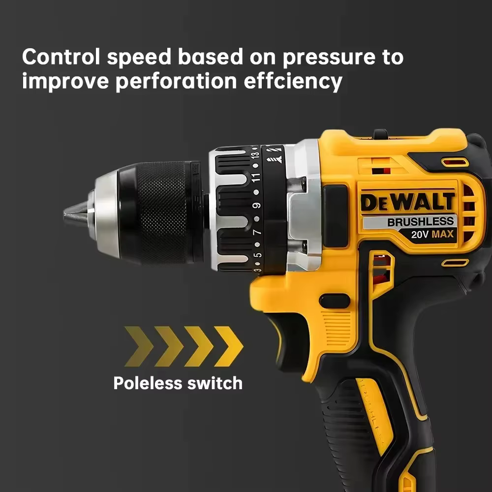 Perceuse-visseuse à percussion compacte sans balais DEWALT 20V rechargeable à batterie lithium DCD805