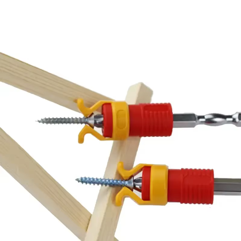 Outil de support de vis 1/3 pièces-guide de positionnement de vis en plastique pour le perçage du bois avec poignée antidérapante et contrôle de profondeur-carpent