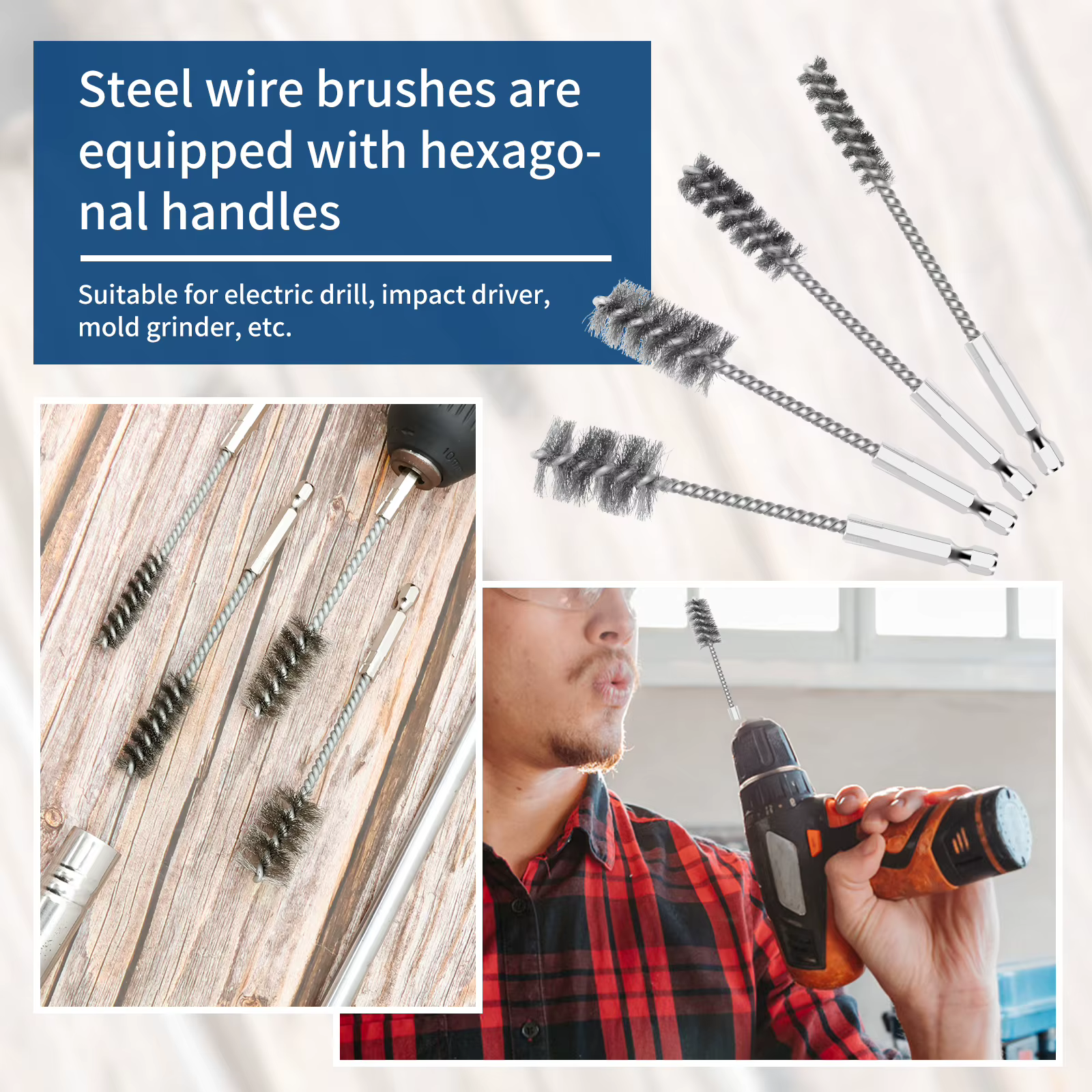 Brosse de perçage en acier inoxydable