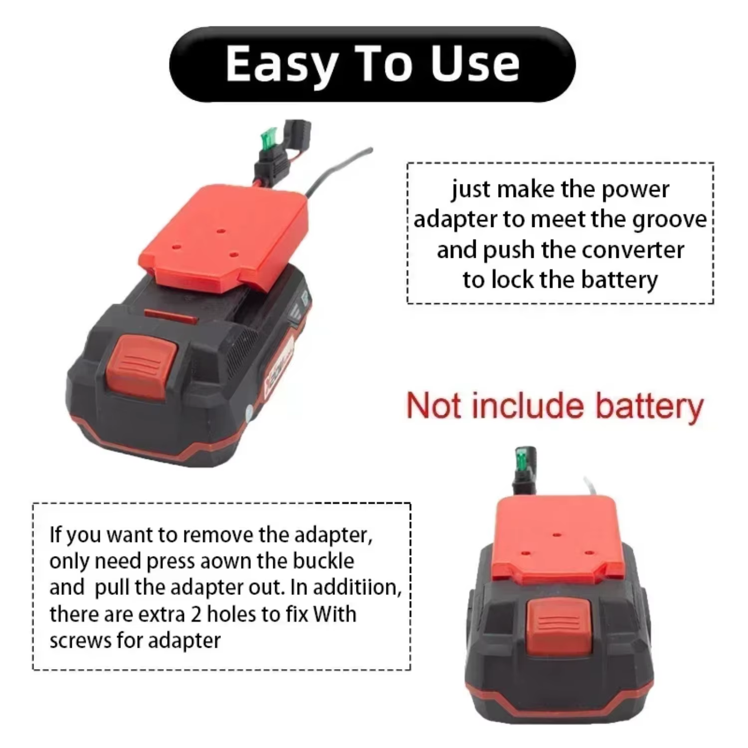 Adaptateur DIY pour batterie Li-Ion Lidl Parkside X20V