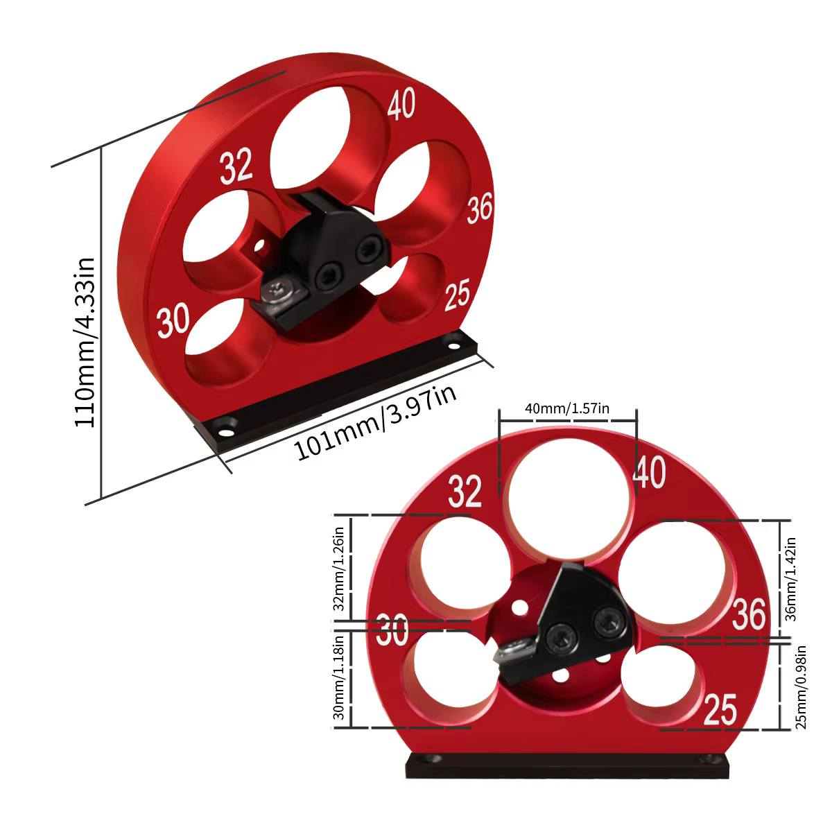 5 trous 25-40mm réglable fabricant de chevilles gabarit cheville coupe