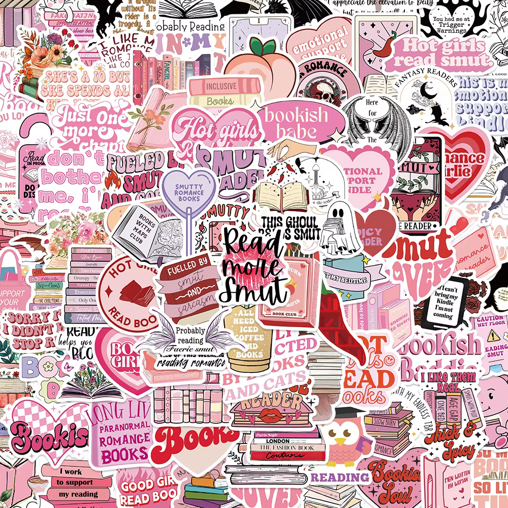 50 pièces Smutty Dark Romance Bookish lecteur d'épices fille dessin animé Booktok autocollant esthétique voiture Kindle Ipad téléphone ordinateur portable journal autocollant