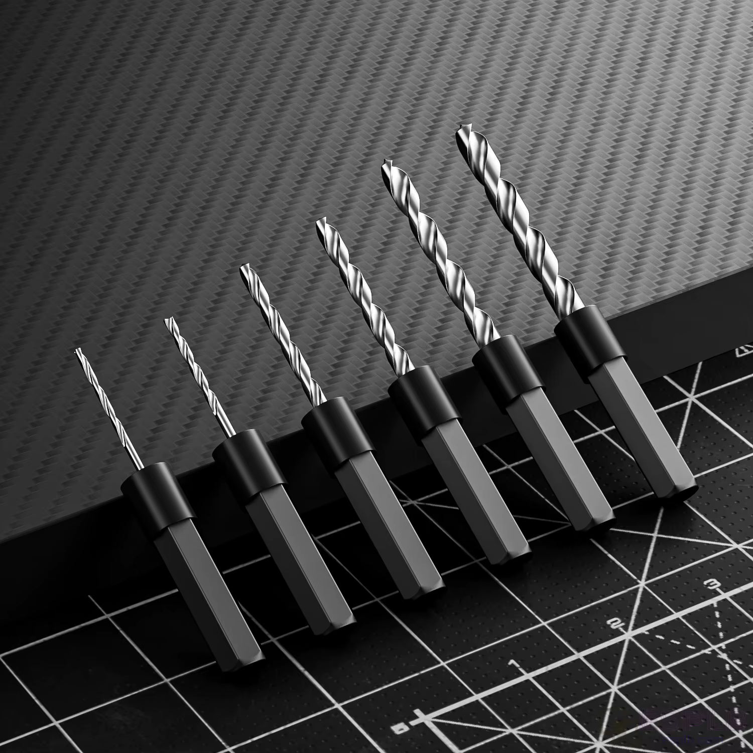 Jakemy 6 pièces H4.0mm Micro HSS forets 0.8/1.0/1.5/2.0/2.5/3.0 sculpture pointes hexagonales pour le perçage et la perforation de trous torsadés à la main