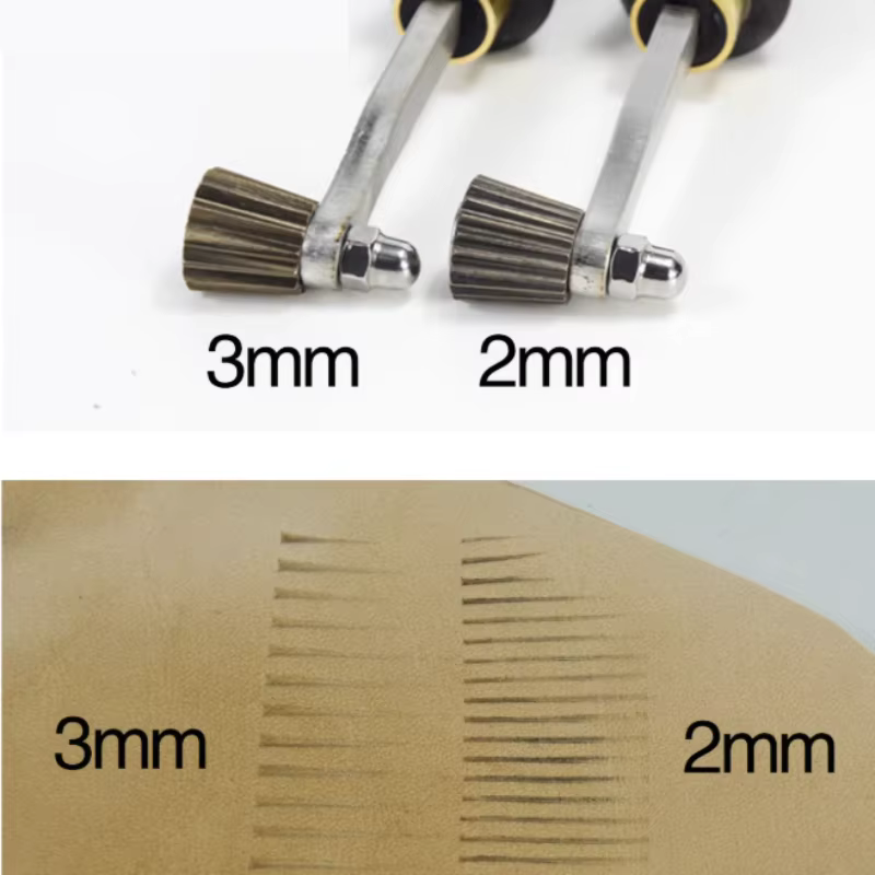 Machine à embosser les bords de chaussures, outil de gaufrage manuel pour artisanat du cuir, outil d'embossage spécifique pour chaussures, espacement des rouleaux de 1,5/2/3 mm