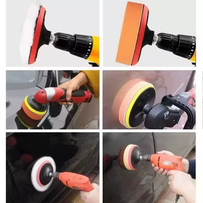 11 pièces 3/5/7 pouces tampons de polissage forets de voiture éponge laine
