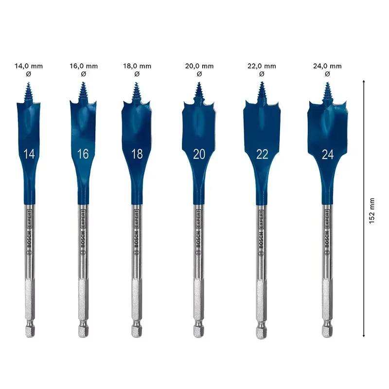 BOSCH 2608900332 Expert Self Cut Speed Spade Drill Bit Set 6 pièces 14/16/18/20/22/24mm Perçage à grande vitesse pour le travail du bois