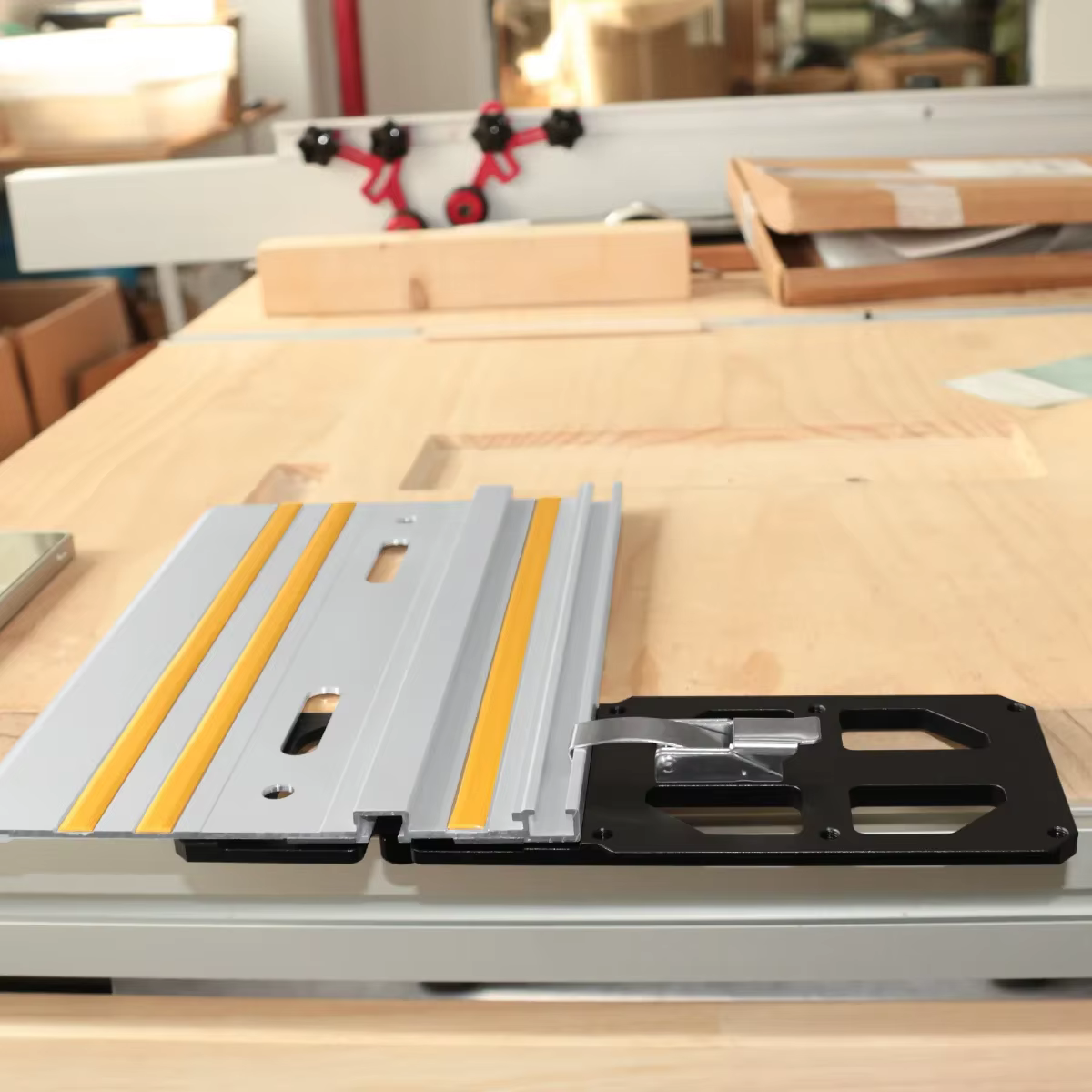 Arrêt d'angle de rail de guidage de scie circulaire carrée de scie sur rail avec support de bord, 90 °   Angle droit, compatible avec Festool et Makita