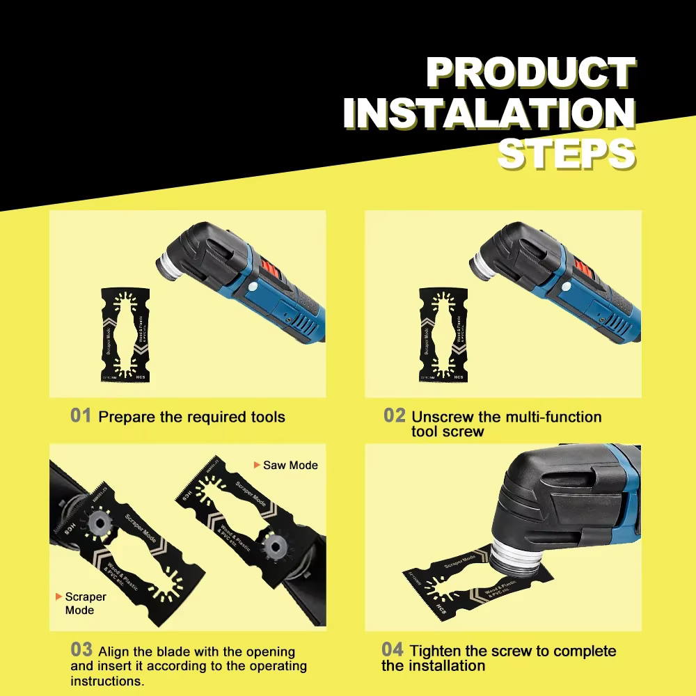 Lames oscillantes 2-en-1 pour outil multifonction