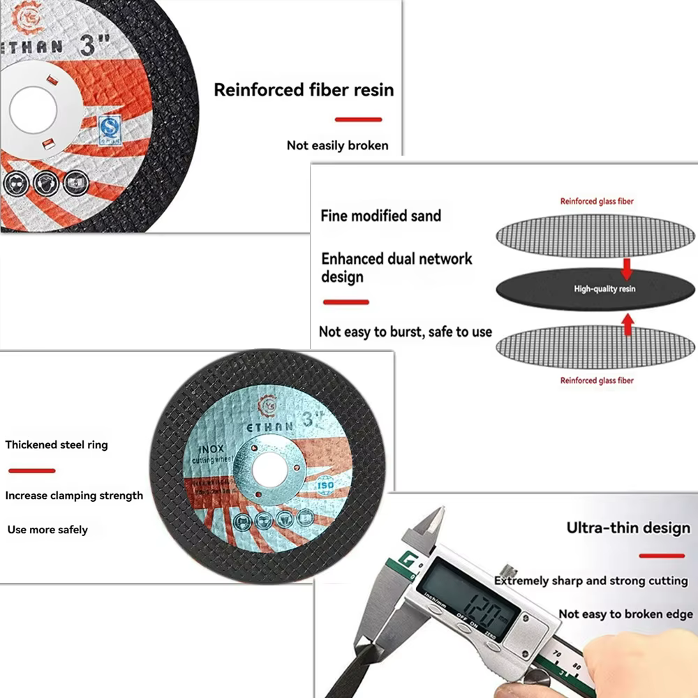 Disques de découpe en métal de 3 pouces (75 mm) pour mini-meuleuse