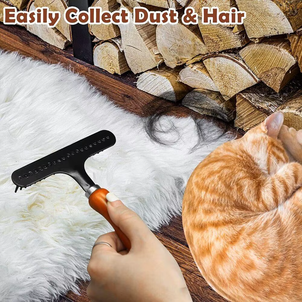 Râteau de toilette Portable pour tapis en bois, râteau en métal pour tapis, peigne de toilettage pour animaux de compagnie, accessoires pour la maison
