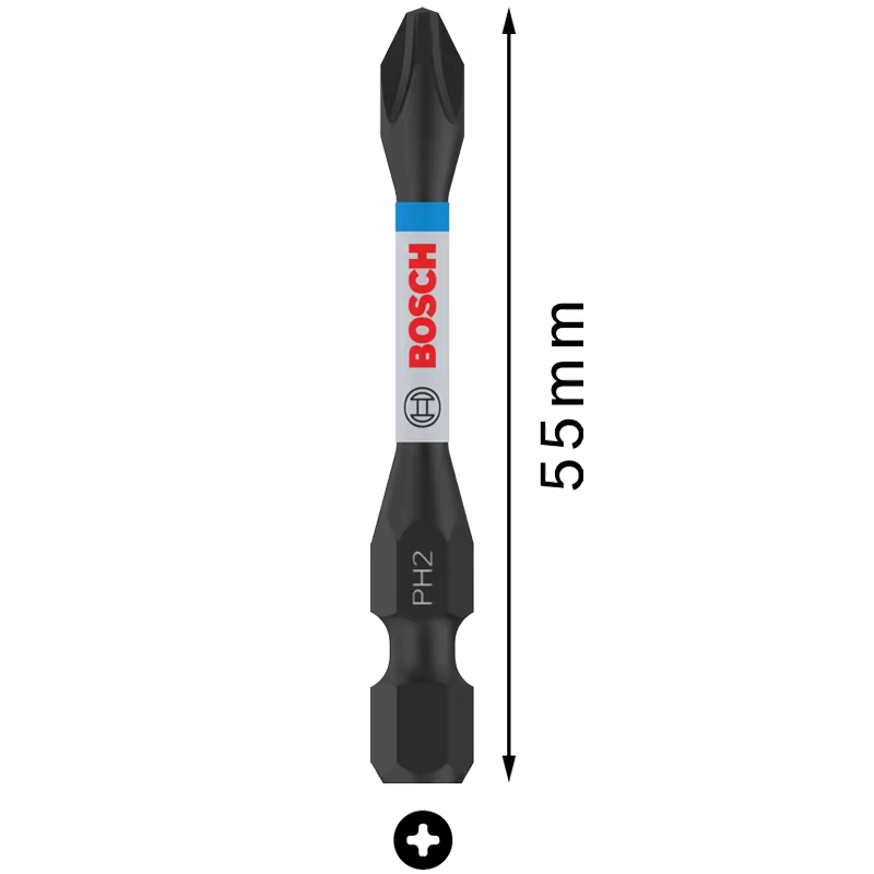 BOSCH 2608522491 PH1 PH2 PH3 55MM jeu d'embouts de vis électriques de contrôle d'impact 3 pièces accessoire d'outil d'embout de tournevis Durable de haute dureté