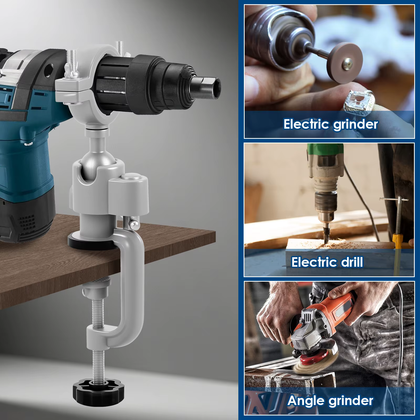 Outil de bricolage 360 ° Support de perceuse électrique rotatif