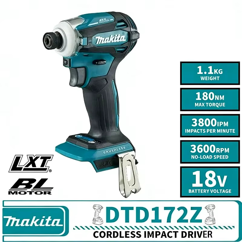 Makita DTD172 Perceuse à percussion sans fil 18V LXT 2026 avec moteur sans balais 180 N·m pour bois et boulons