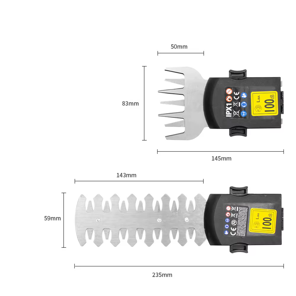Taille-haie électrique sans fil 2-en-1 rechargeable