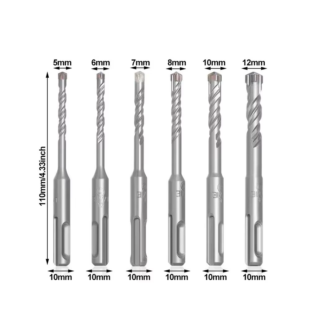 1 pièces 5/6/7/8/10/12mm béton SDS Plus foret 110mm 160mm 4 couteaux électrique marteau