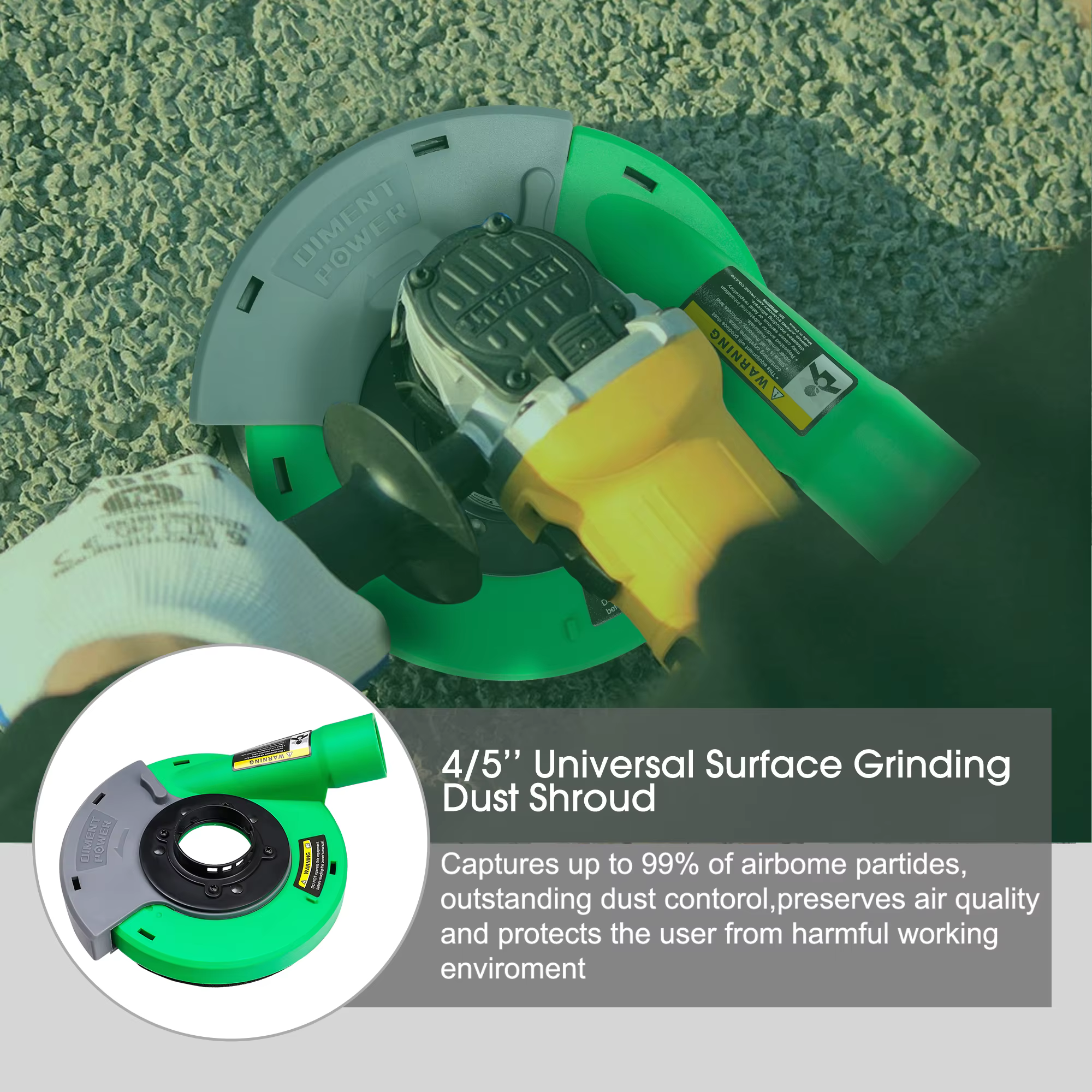 Collecteur de poussière pour meuleuse Diament Power Grinder 125 mm/4