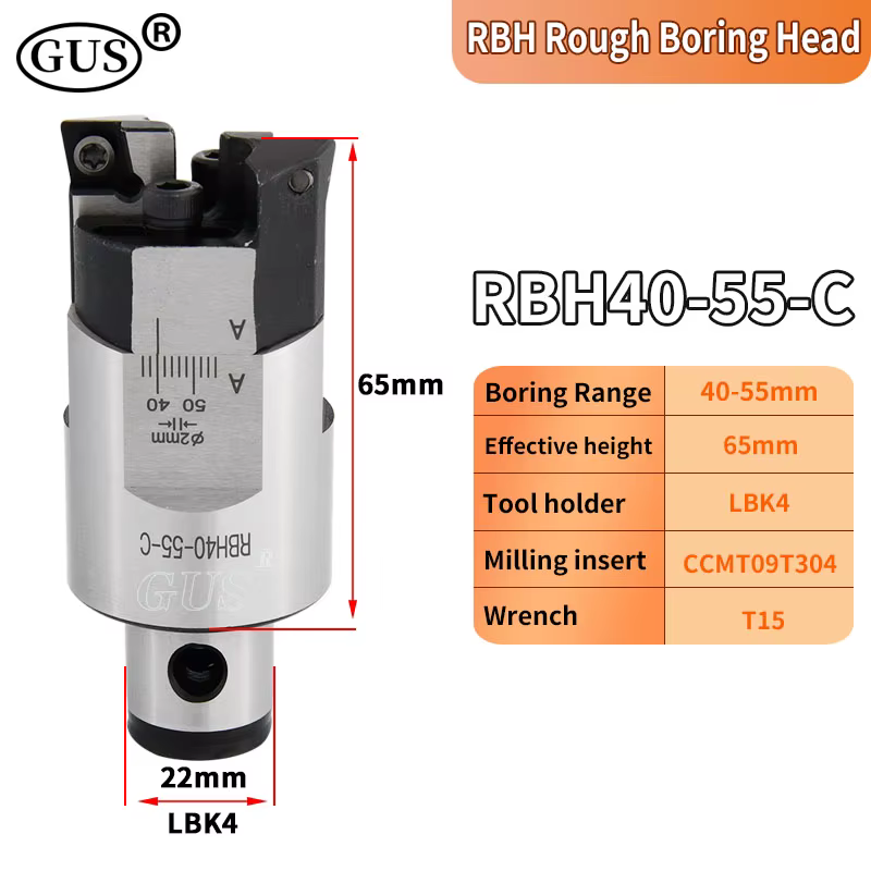 RBH Tête de fraise à aléser réglable à double tranchant RBH19-25 RBH25-33 RBH32-42 RBH40-55 RBH52-70 Porte-outil alésage CKB LBK LBK1