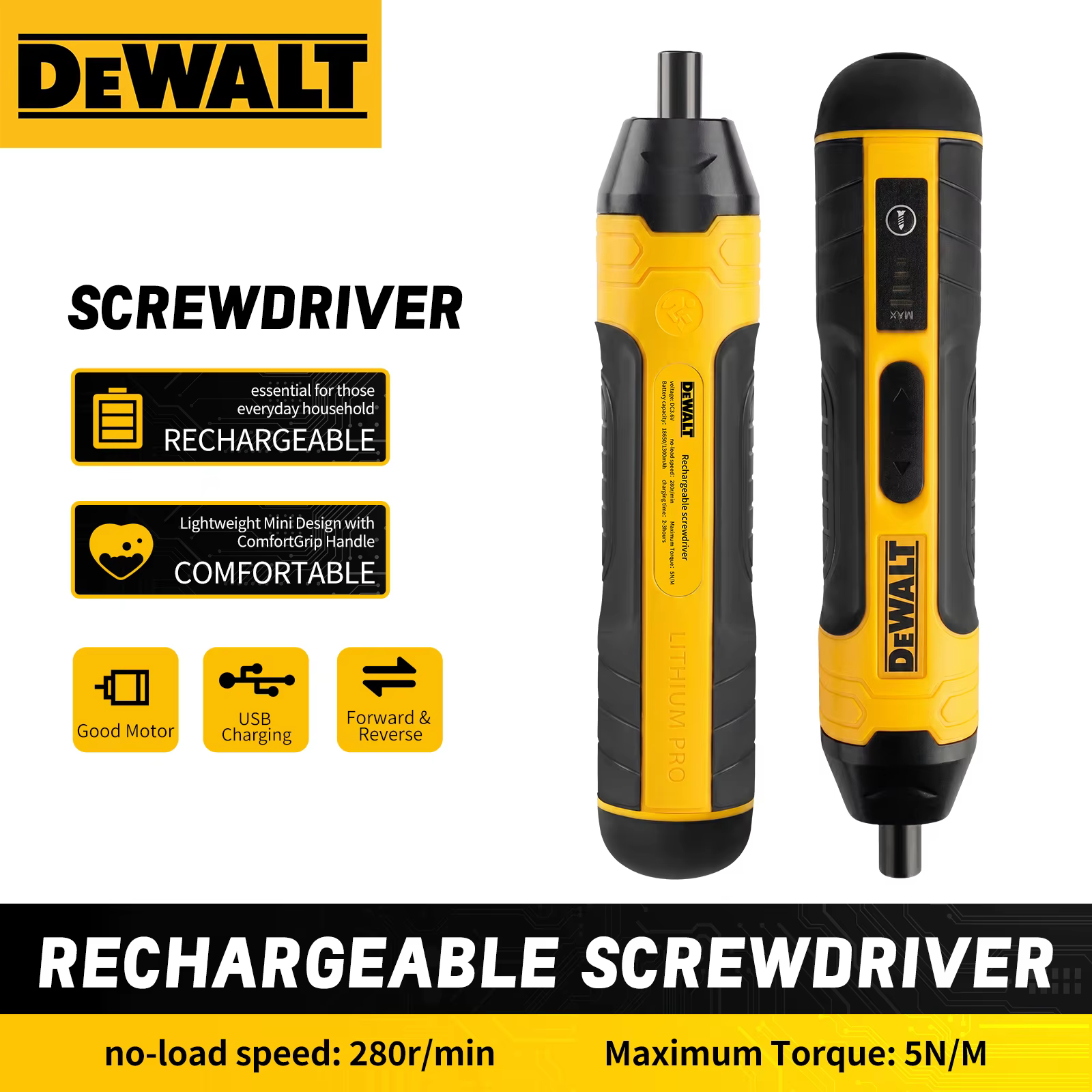 Tournevis électrique sans fil DEWALT HT422, perceuse réglable rechargeable 1300mAh, démontage multifonctionnel