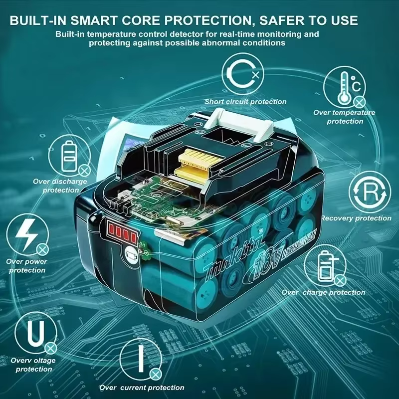 Batterie Makita 100% originale 18V 5/6/9Ah de grande capacité adaptée à la meuleuse d'angle