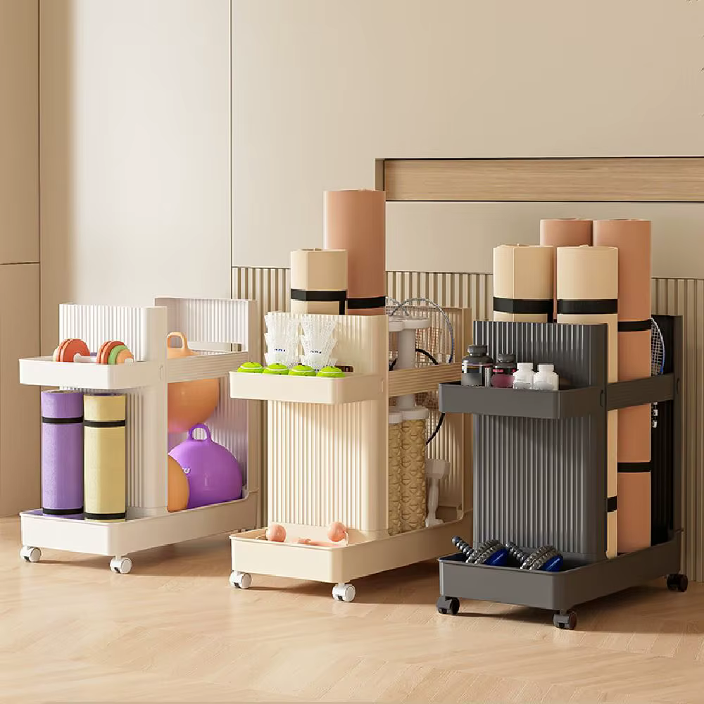 Chariot organisateur d'équipement de gymnastique multifonctionnel, gain de place, support de rangement d'équipement de sport Stable, chariot Portable de grande capacité