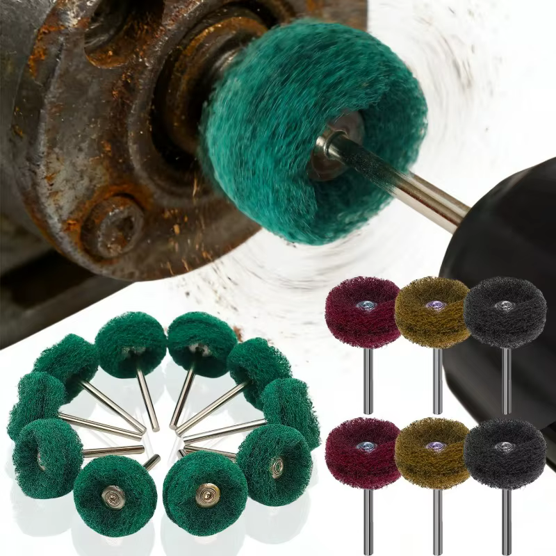 50/10 pièces Mini perceuse brosse Abrasive en Nylon polissage roue