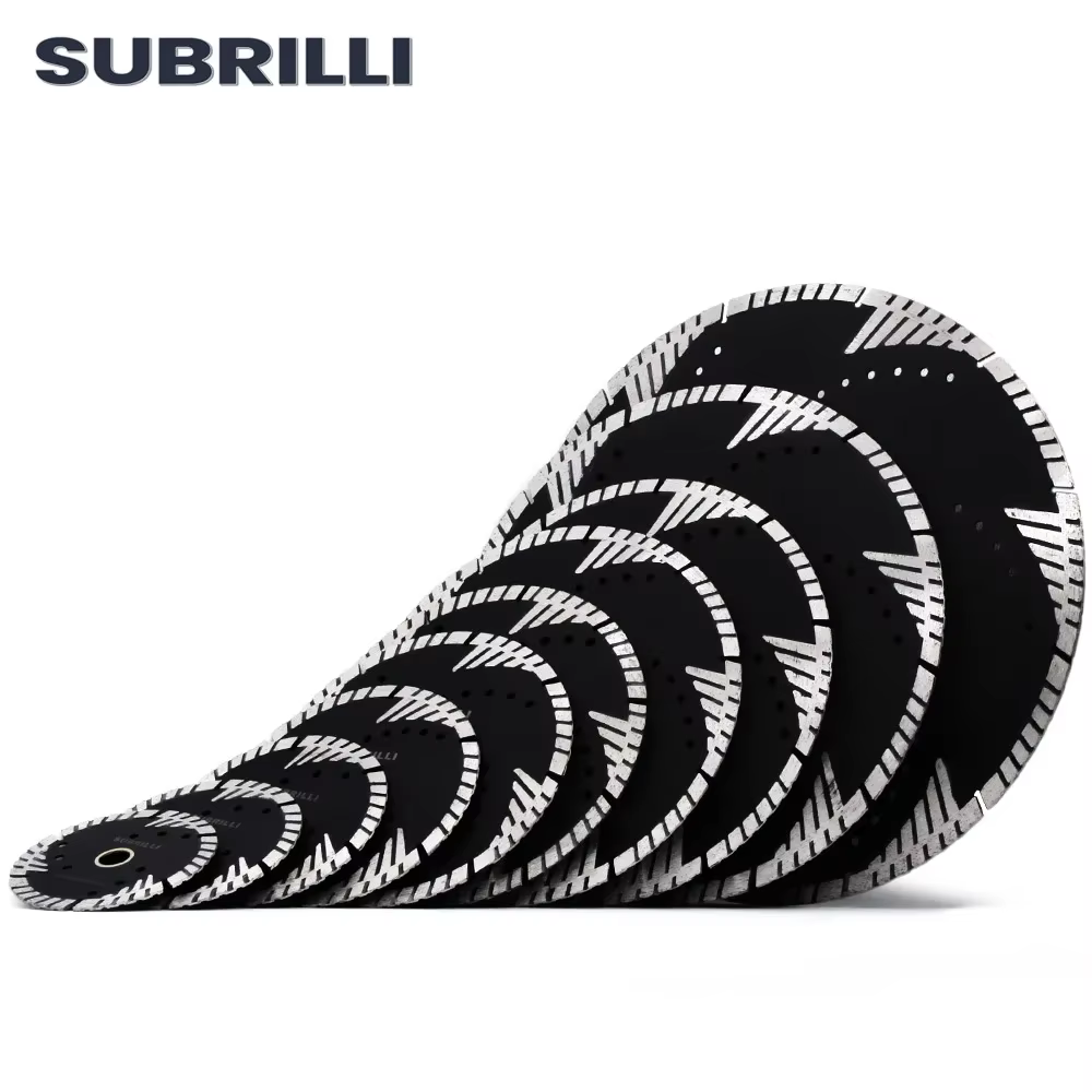 SUBRILLI 105/115/125/150/180/200/230/250/300/350mm Diamant Lame de Scie En Marbre Granit Béton Disque De Coupe avec des Dents De Protection
