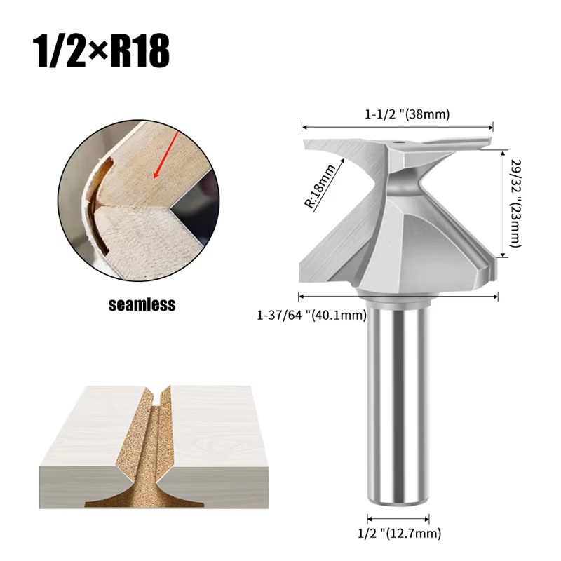 Arc Bending Integrated Forming Knife Router Bits R18*1/2Inch Woodworking Circular
