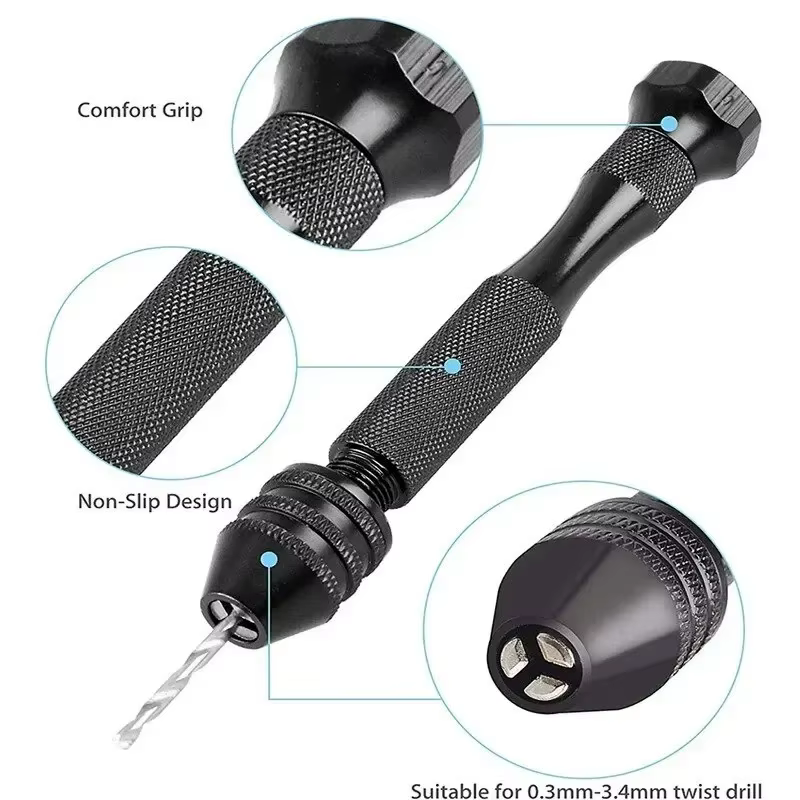 Mini perceuse à main avec jeu de forets de 0.3 à 3.2mm
