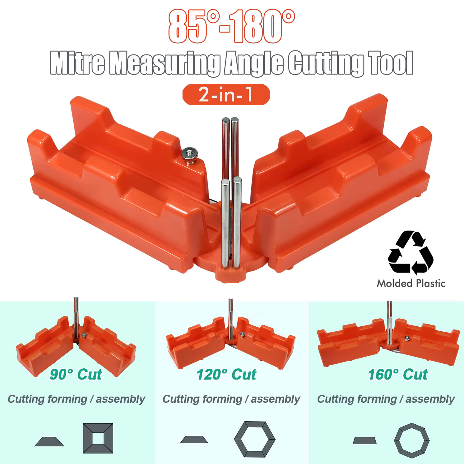 Outil de coupe de sciage d'angle de mesure d'onglet 2 en 1 85-180 °