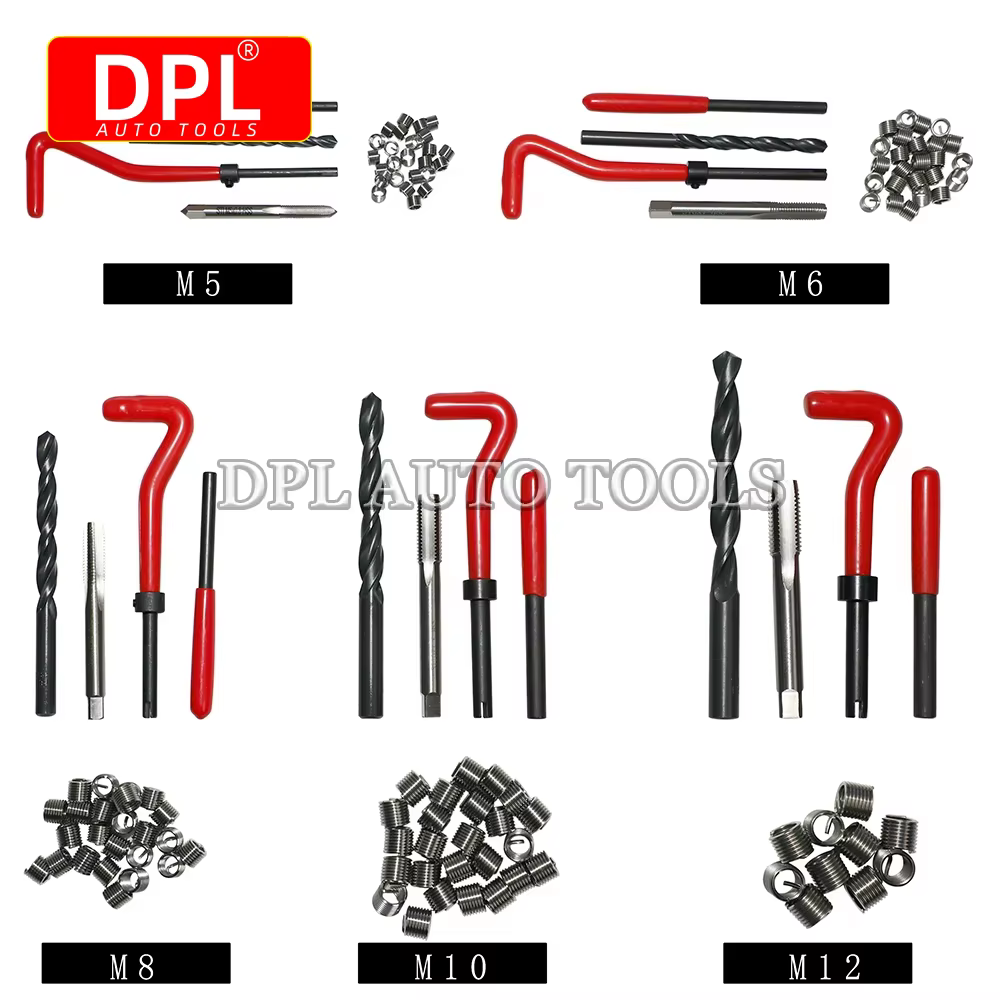 Kit d'outils de réparation de filetages 131 pièces M5 M6 M8 M10 M12