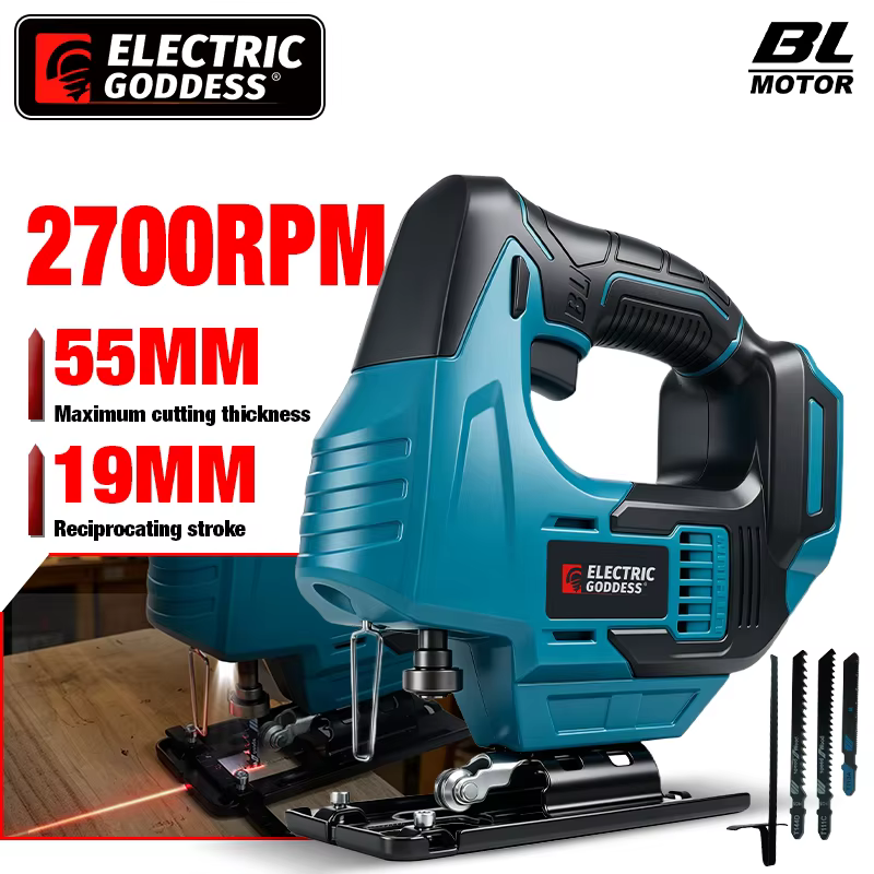 Scie sauteuse électrique sans fil sans balais avec assistance laser pour batterie Makita 18V