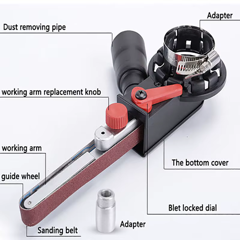 Tête d'adaptateur de bande abrasive pour ponceuse