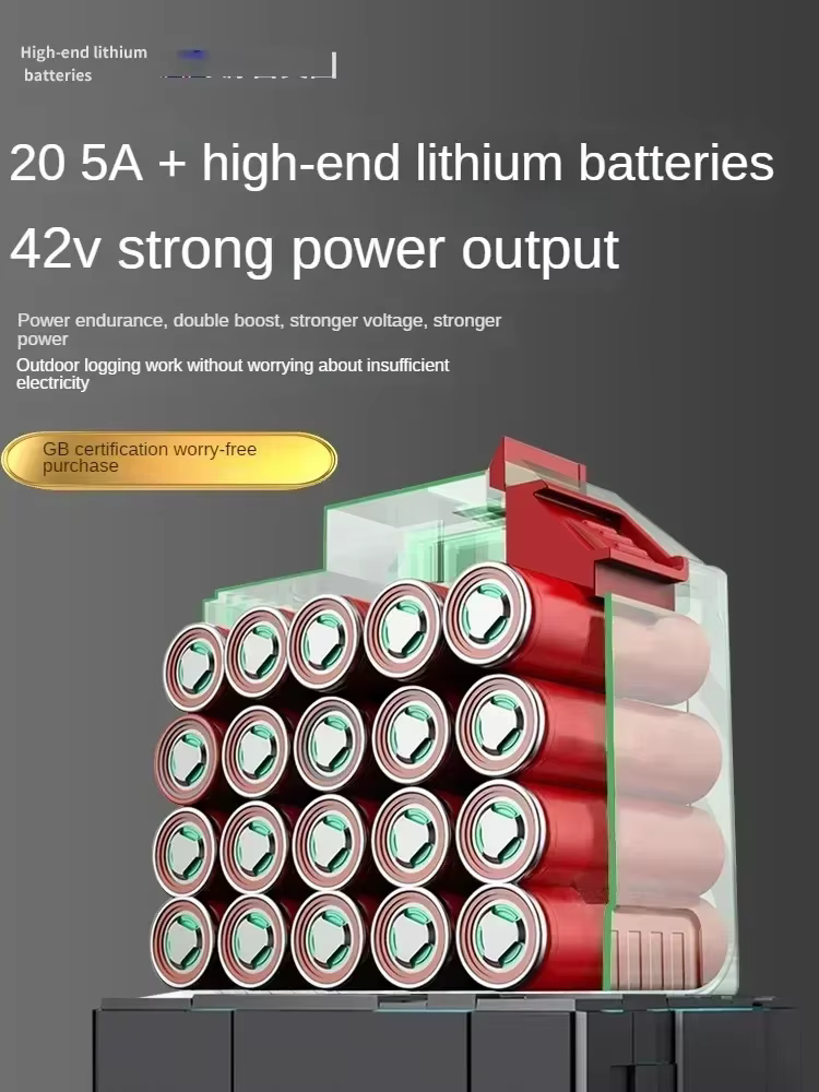 Tronçonneuse électrique professionnelle avec batterie lithium-ion puissante et conception portable EF