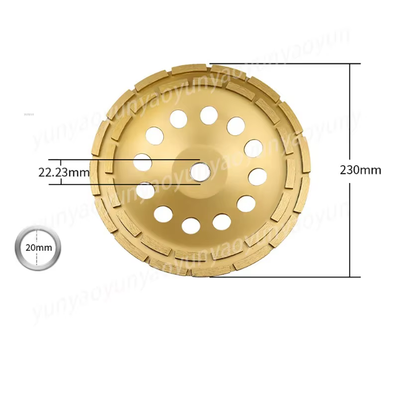 Disque de meulage diamanté double rangée pour béton