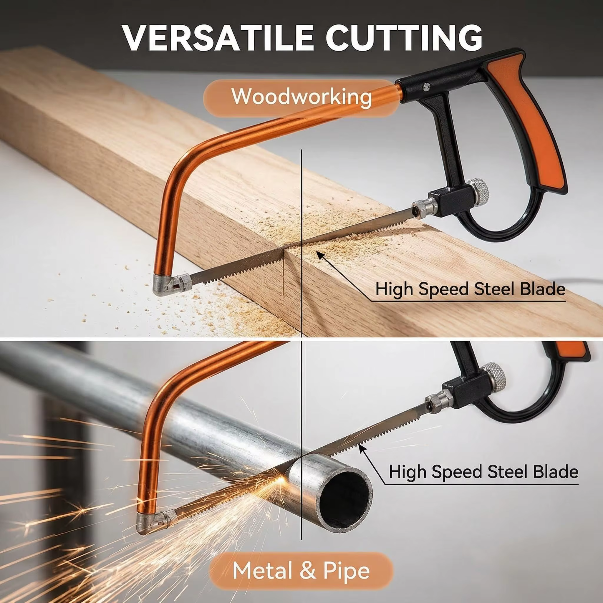 Scie à bois en acier, métal et verre - 6 outils à main pour le travail