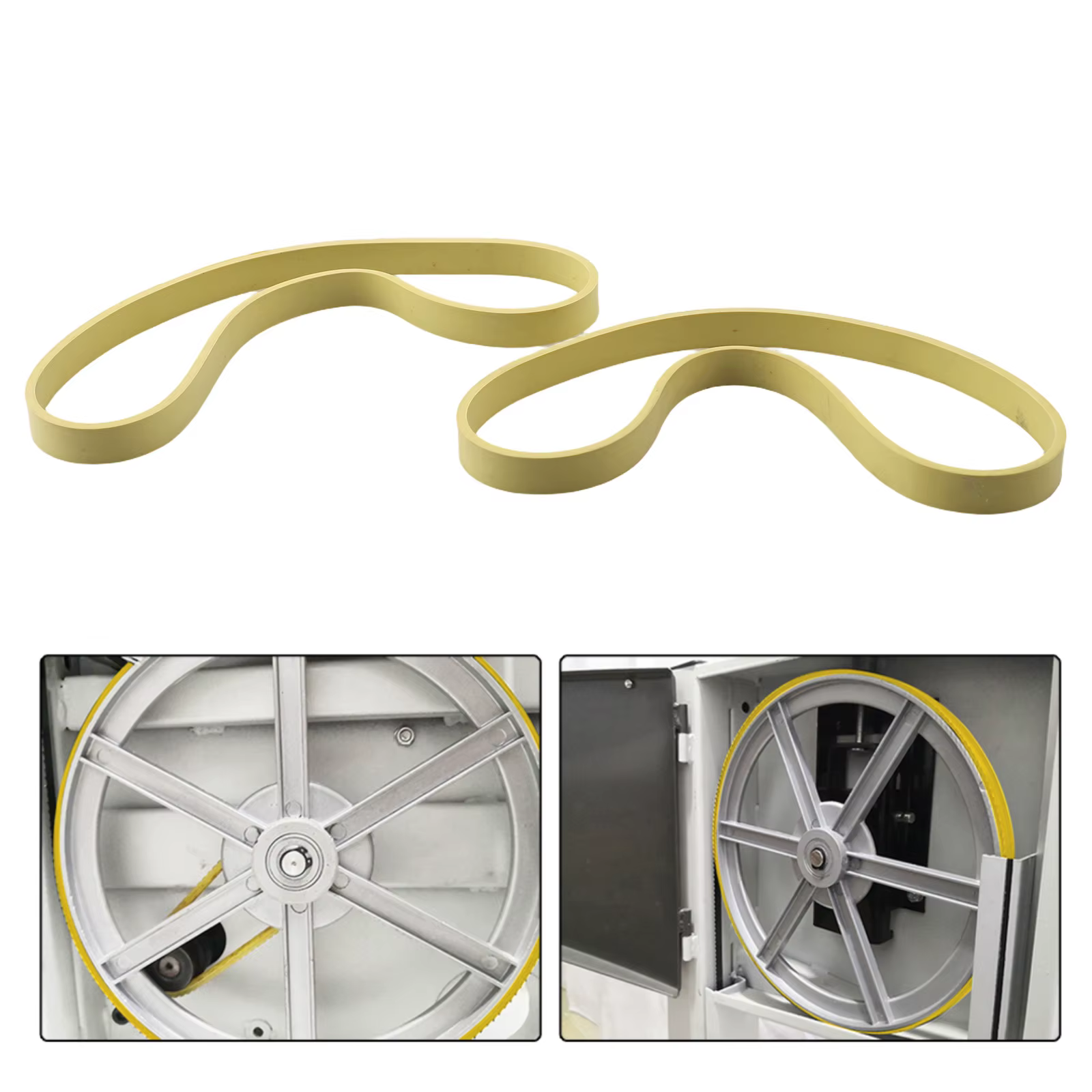 2 pièces élastique pour 8/9 pouces roue de scie à ruban anneaux antidérapants pour le travail du bois scie à ruban anneau en caoutchouc de remplacement 89 pouces