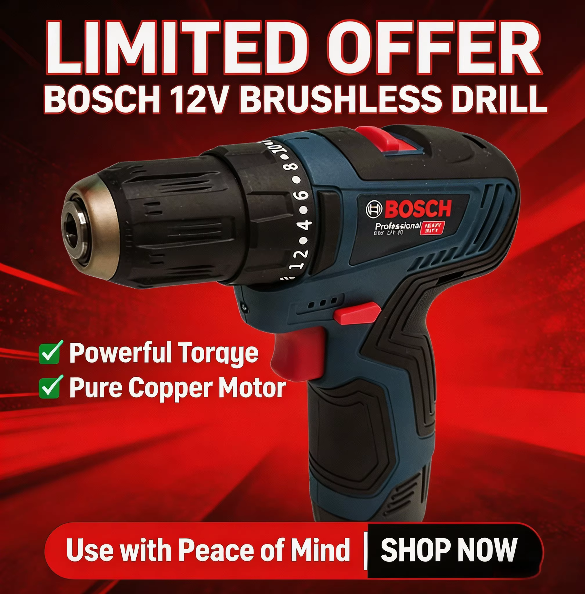 Perceuse électrique professionnelle Bosch-GSB-12-V30