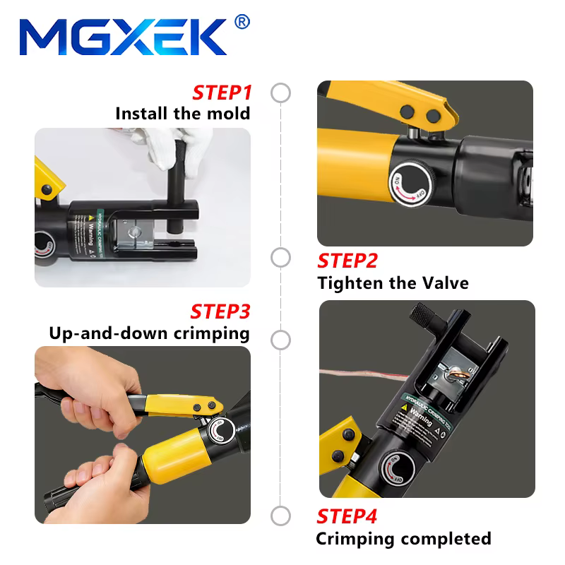 Pince à sertir hydraulique MGXEK YQK-70 pour cosses de câble 4-70mm² – Outil de compression 6T – Outils hydrauliques domestiques