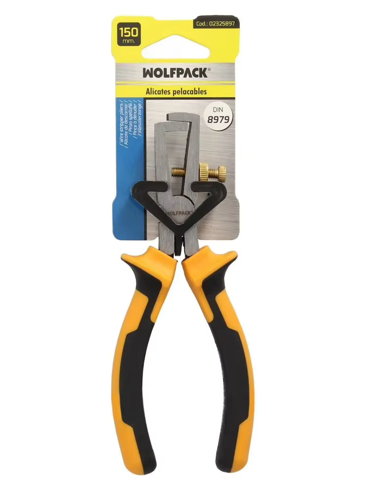 Dénudeur de fils WOLFPACK LINEA PROFESIONAL 150 mm avec poignée ergonomique en TPR