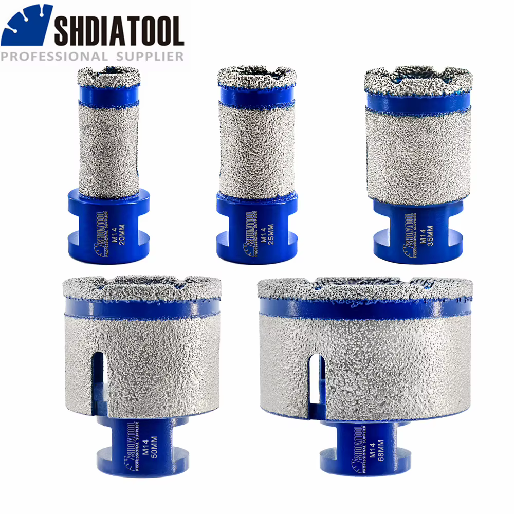 SHDIATOOL 1pc diamant forage doigt fraises 20/25/35/50/68mm façonnage meulage carreaux de céramique granit agrandir trou biseauté scie