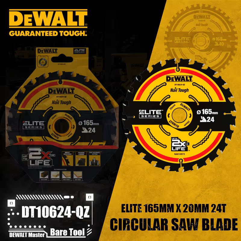 DEWALT DT10624-QZ DT10640-QZ lame de scie circulaire série ELITE lame de scie circulaire ELITE 165MM 20MM 24T/40T