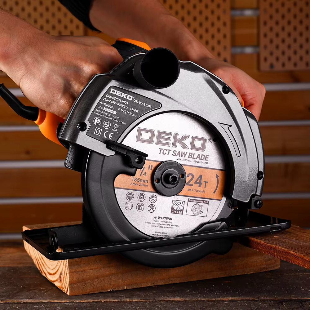 DEKO DKCS série scie circulaire électrique 185mm machine de découpe multifonctionnelle 1500W outil